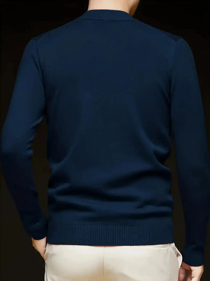Tobias | Mock Neck Jumper Camel Ribbed Knit for Men