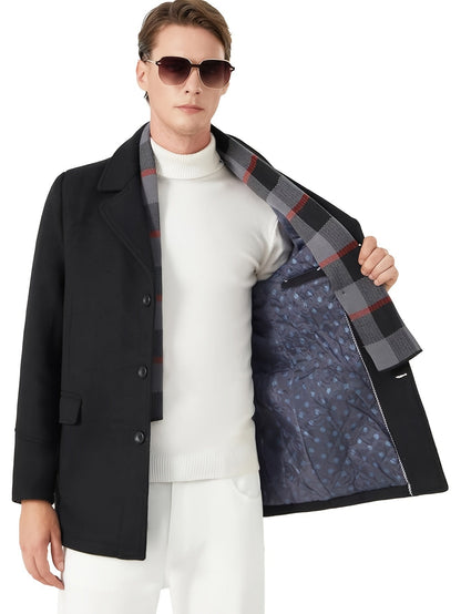 Winifred | Tailored Overcoat Black Wool Blend Single-Breasted for Women