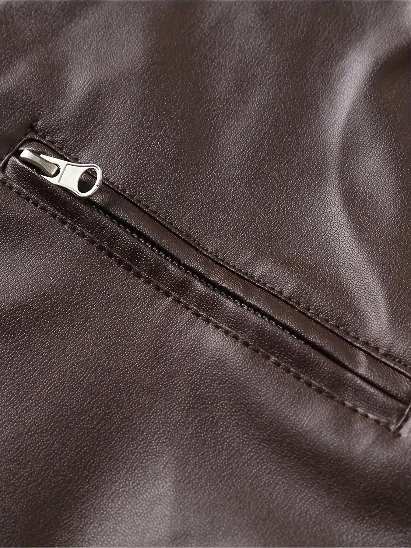 Eilidh | Moto Jacket Black Faux Leather Stand Collar for Women