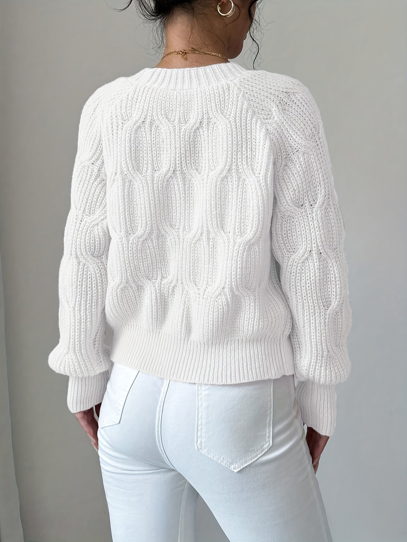 Nerissa | Cardigan Pink Knit Bow-Detail V-Neck for Women