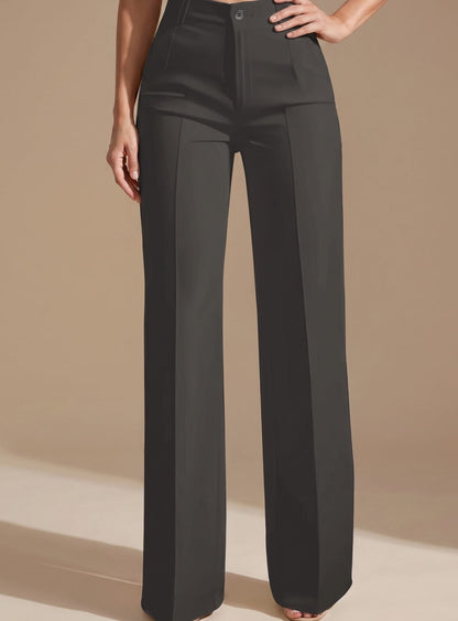 Ida | High-Waisted Trousers Navy Tailored Straight-Leg for Women