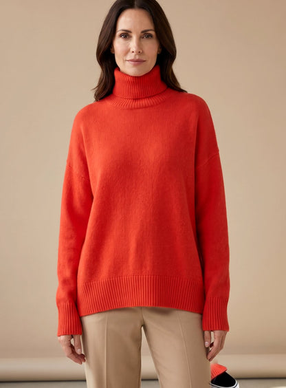 Griselda | Knit Lounge Set Taupe Turtleneck Wide-Leg for Women