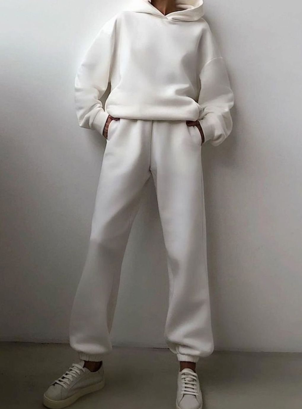 Regina | Hoodie and Joggers Set Blue Fleece Oversized for Women