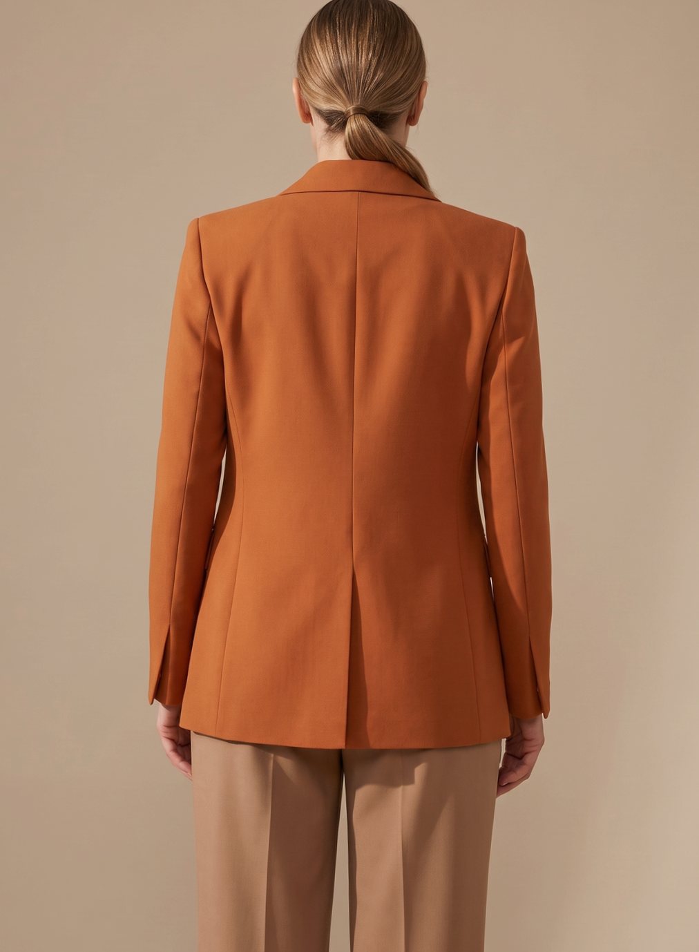 Lilian | Blazer Suit Set Beige Tailored Wide-Leg for Women