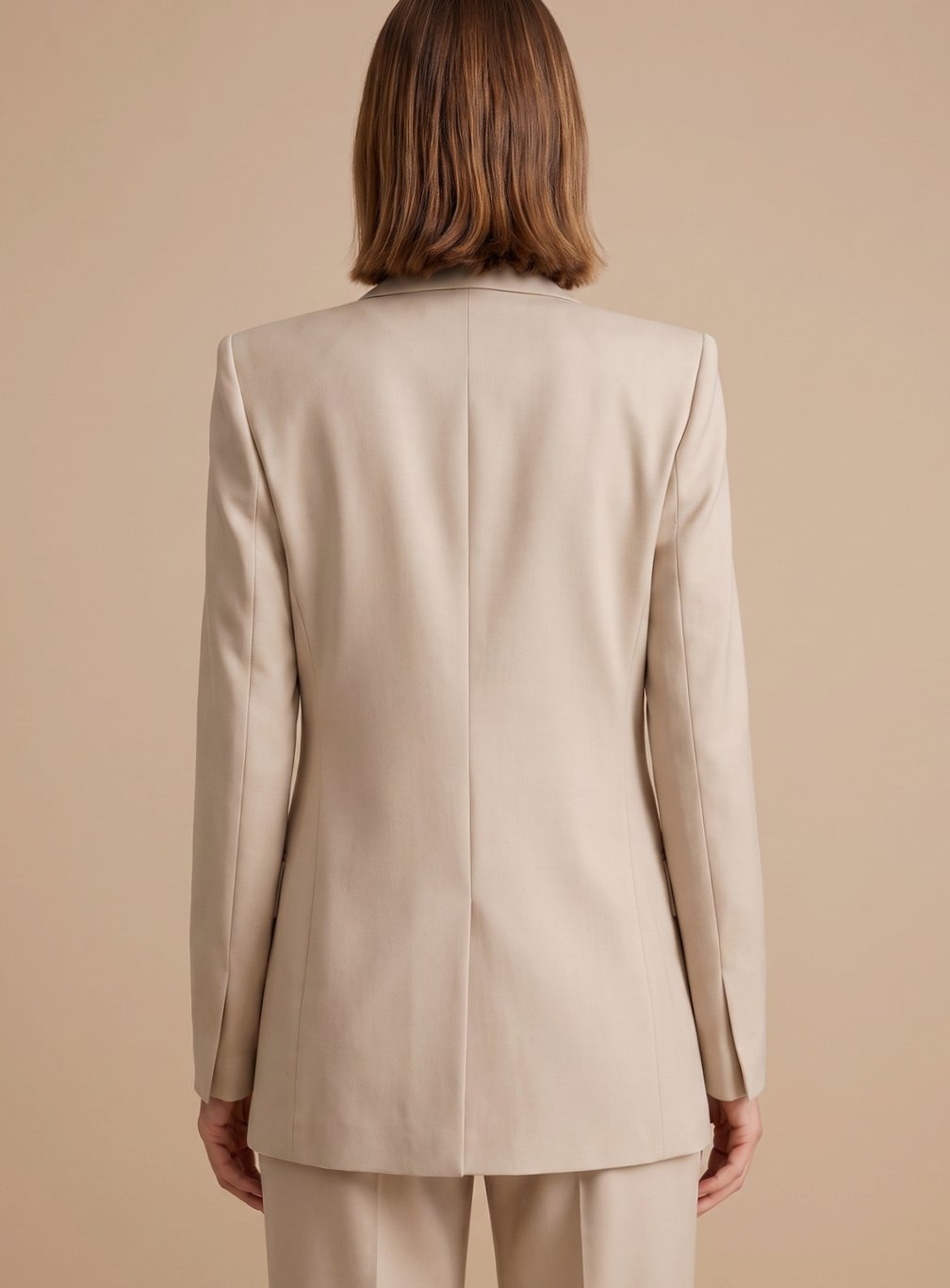 Lilian | Blazer Suit Set Beige Tailored Wide-Leg for Women