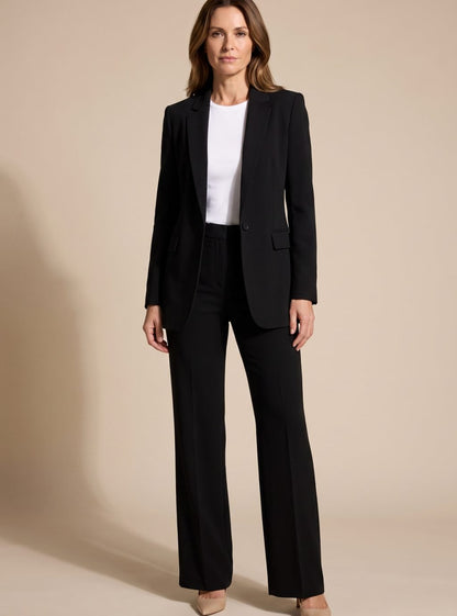Lilian | Blazer Suit Set Beige Tailored Wide-Leg for Women