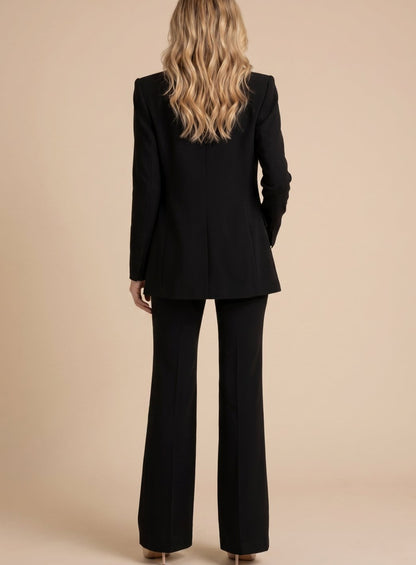 Lilian | Blazer Suit Set Beige Tailored Wide-Leg for Women