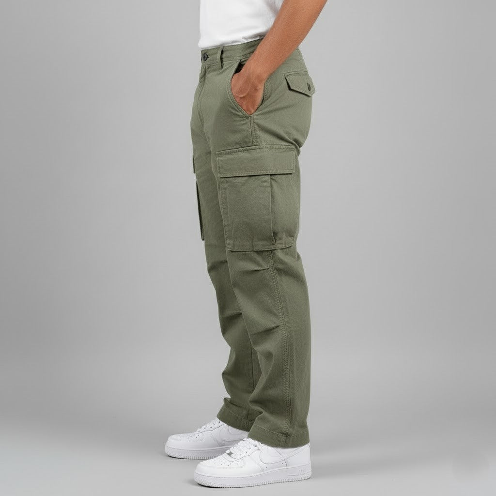 Graham | Cargo Trousers Dark Grey Cotton Multi-Pocket for Men