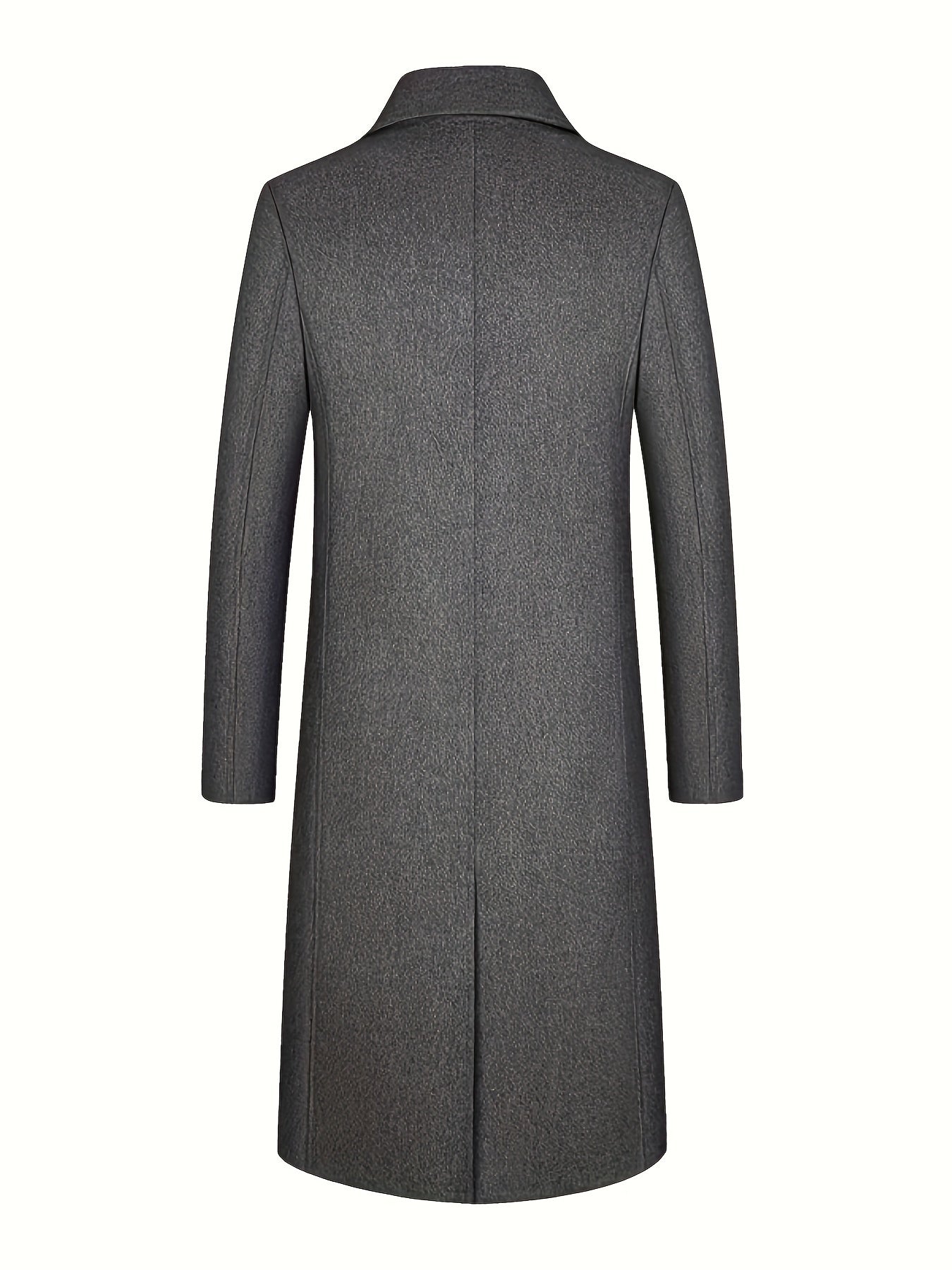 Delia | Long Overcoat Grey Wool Blend Tailored Button Front for Women