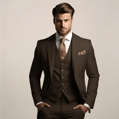 Archer | Three-Piece Suit Black Slim Fit Formal for Men