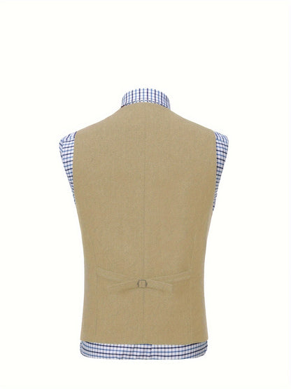 Etta | Waistcoat Brown Herringbone Tweed Notched Lapel for Women