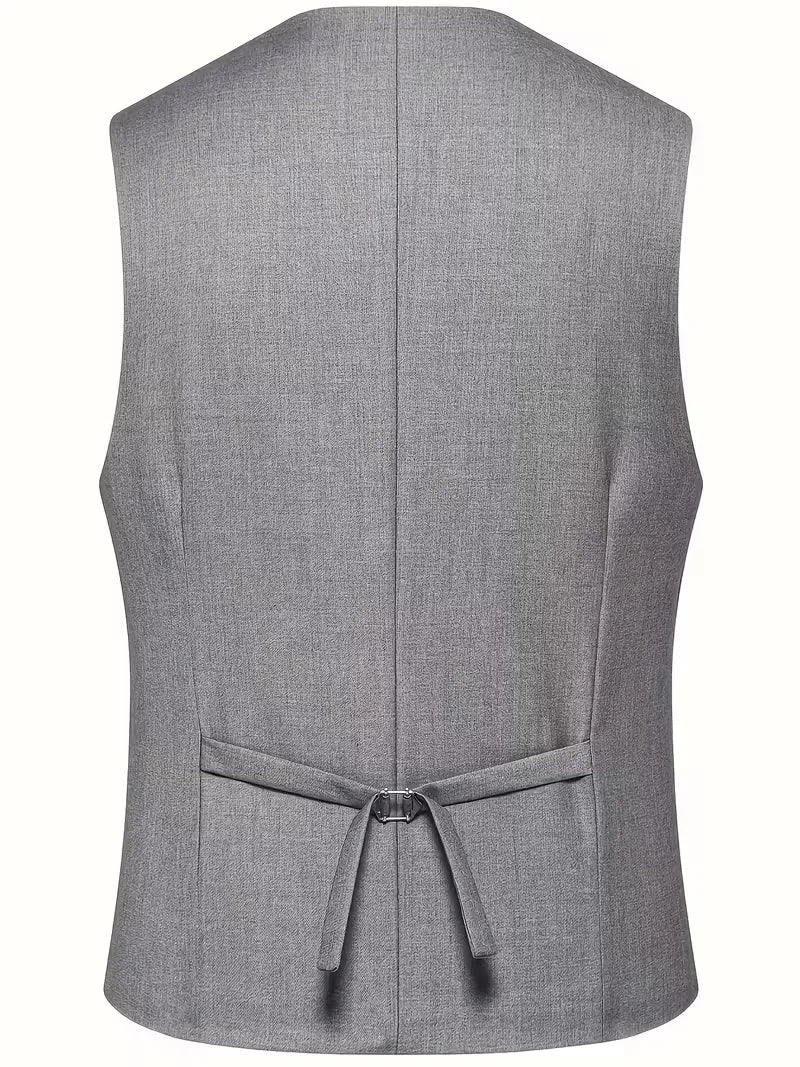 Nathaniel | Suit Black Slim Fit Three-Piece Double-Breasted Waistcoat for Men