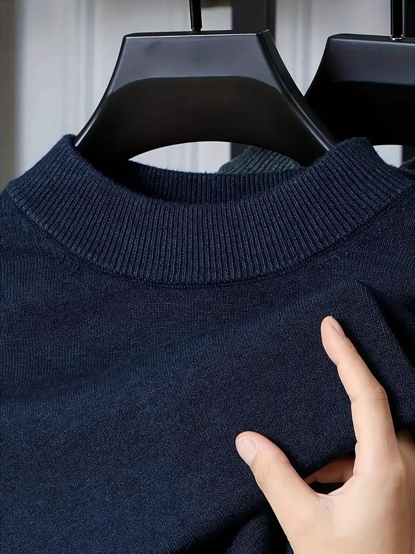 Tobias | Mock Neck Jumper Camel Ribbed Knit for Men