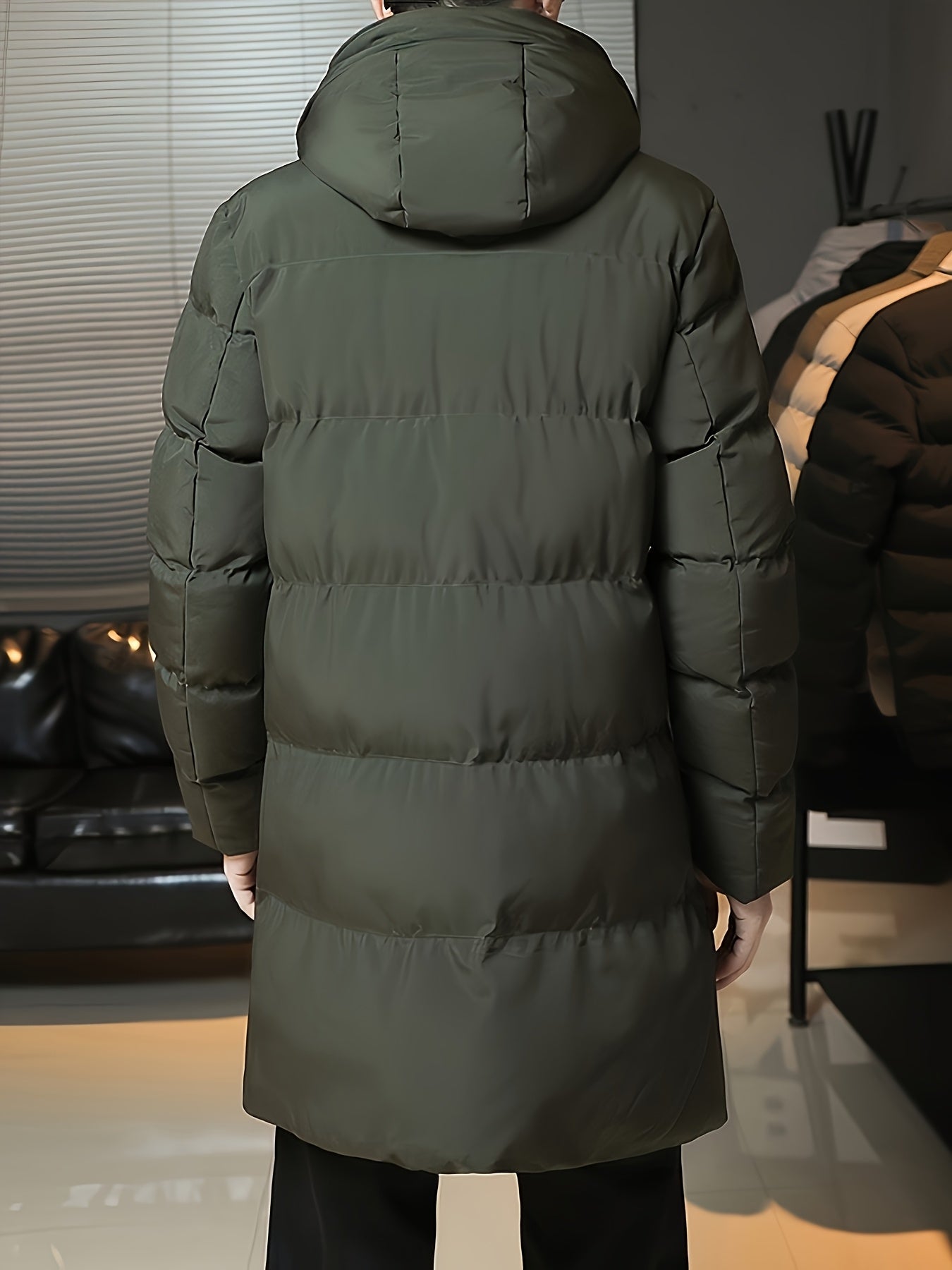 Wilhelmina | Longline Puffer Coat Black Hooded Quilted for Women