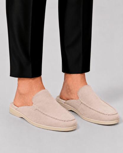Jasper | Loafers Black Suede Open Back Slip-On for Men