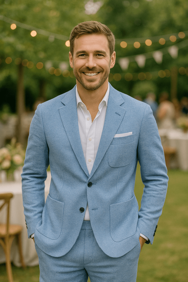 Crispin | Suit Sage Green Linen Slim Fit for Men