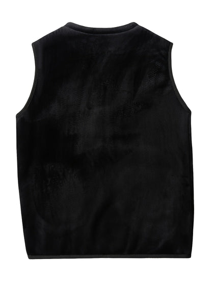 Hester | Gilet Black Fleece-Lined Zip-Up for Women