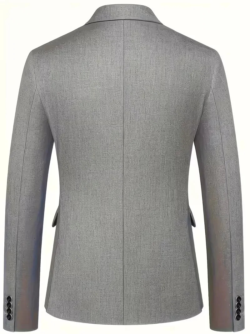 Nathaniel | Suit Black Slim Fit Three-Piece Double-Breasted Waistcoat for Men