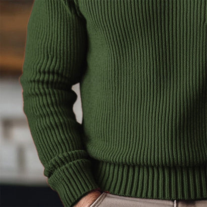 Cedric | Ribbed Sweater Burgundy Turtleneck for Men