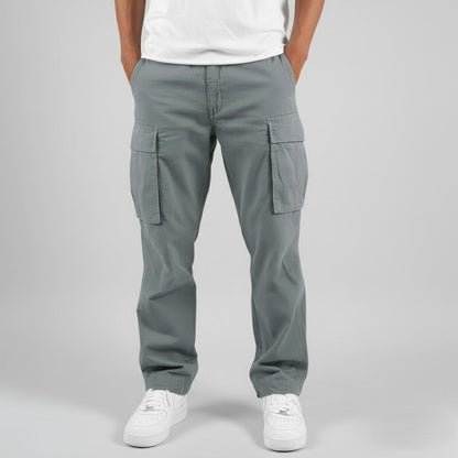 Graham | Cargo Trousers Dark Grey Cotton Multi-Pocket for Men