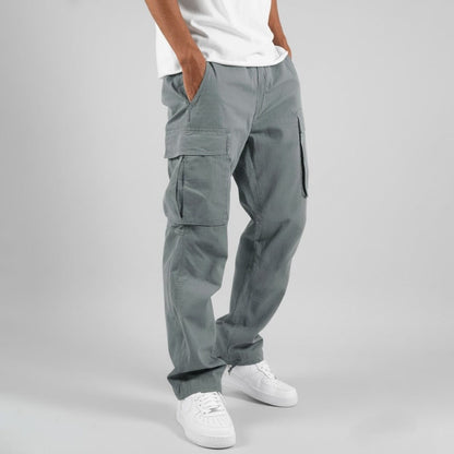 Graham | Cargo Trousers Dark Grey Cotton Multi-Pocket for Men