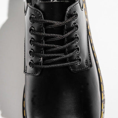 Giles | Oxford Shoes Black Leather Lace-Up for Men