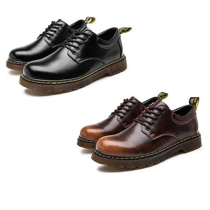 Giles | Oxford Shoes Black Leather Lace-Up for Men