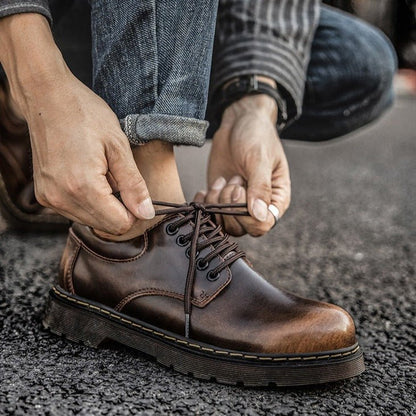 Giles | Oxford Shoes Black Leather Lace-Up for Men