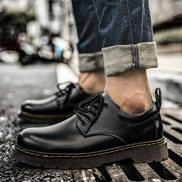 Giles | Oxford Shoes Black Leather Lace-Up for Men