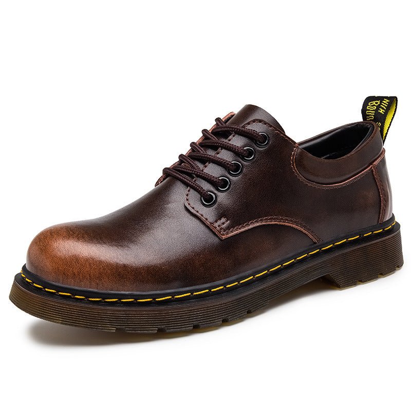 Giles | Oxford Shoes Black Leather Lace-Up for Men