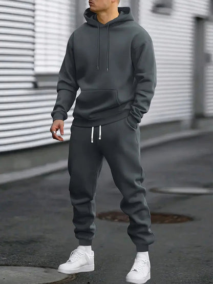 Marigold | Two-Piece Lounge Set Grey Fleece Hoodie Joggers for Women