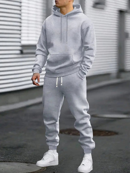 Marigold | Two-Piece Lounge Set Grey Fleece Hoodie Joggers for Women