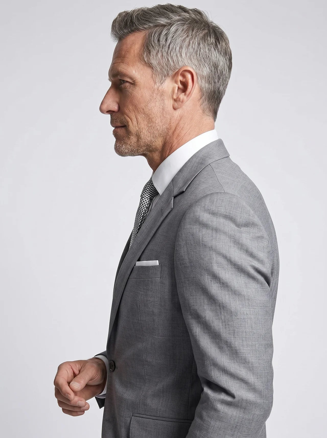Piers | Suit Grey Wool-Blend Slim Fit Single-Breasted for Men