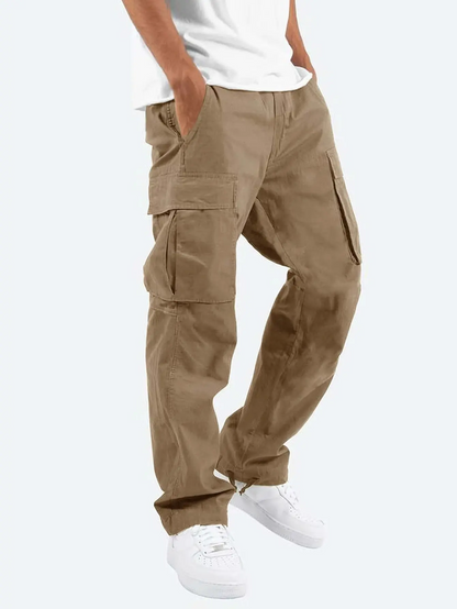 Wesley | Cargo Trousers Olive Green Relaxed Fit for Men