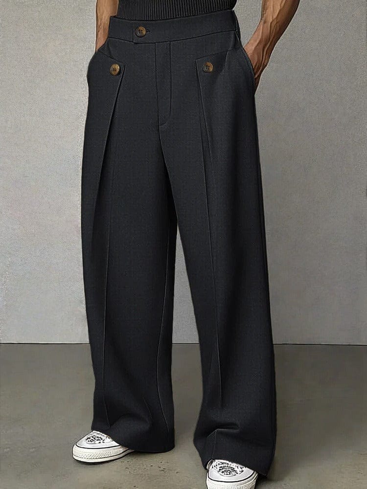 Emrys | Wide-Leg Trousers Camel Pleated Tailored for Men