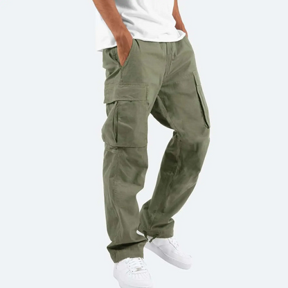 Wesley | Cargo Trousers Olive Green Relaxed Fit for Men