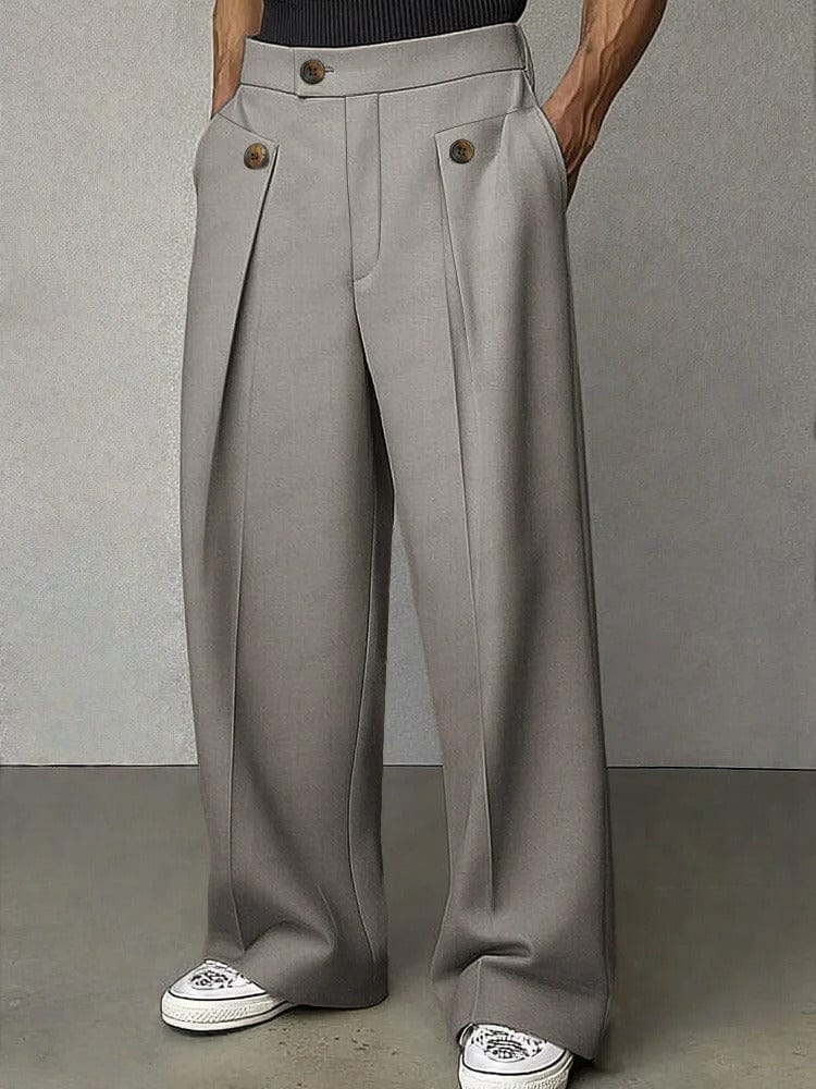 Emrys | Wide-Leg Trousers Camel Pleated Tailored for Men