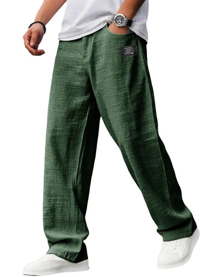 Winston | Trousers Light Grey Textured Straight-Leg for Men