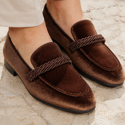 Merrick | Loafers Brown Velvet Rope-Trim for Men