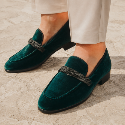 Merrick | Loafers Brown Velvet Rope-Trim for Men