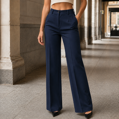 Jocasta | Wide-Leg Trousers Black Tailored High-Waisted for Women