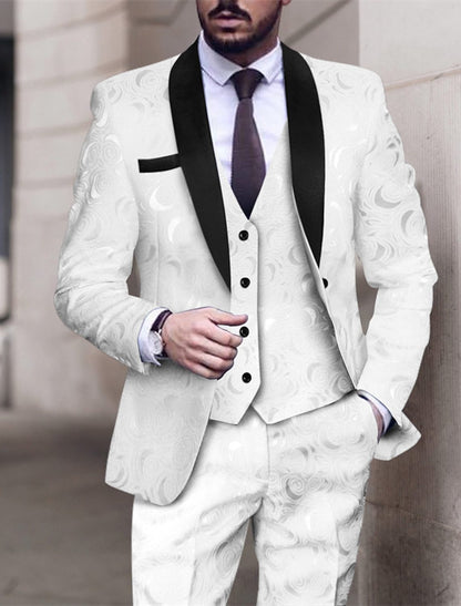 Phineas | Suit Black Jacquard Three-Piece Slim Fit for Men