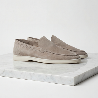 Duncan | Classic Loafers Taupe Suede Slip-On for Men