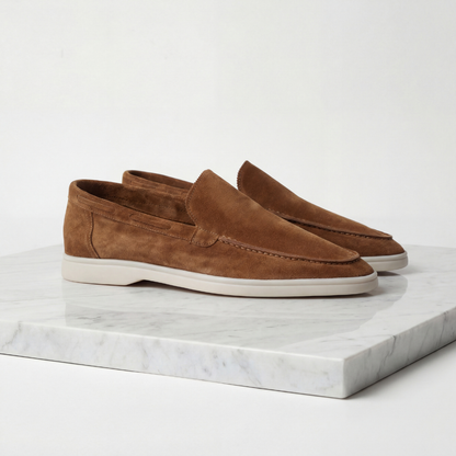 Duncan | Classic Loafers Taupe Suede Slip-On for Men