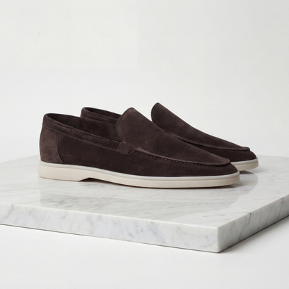 Duncan | Classic Loafers Taupe Suede Slip-On for Men