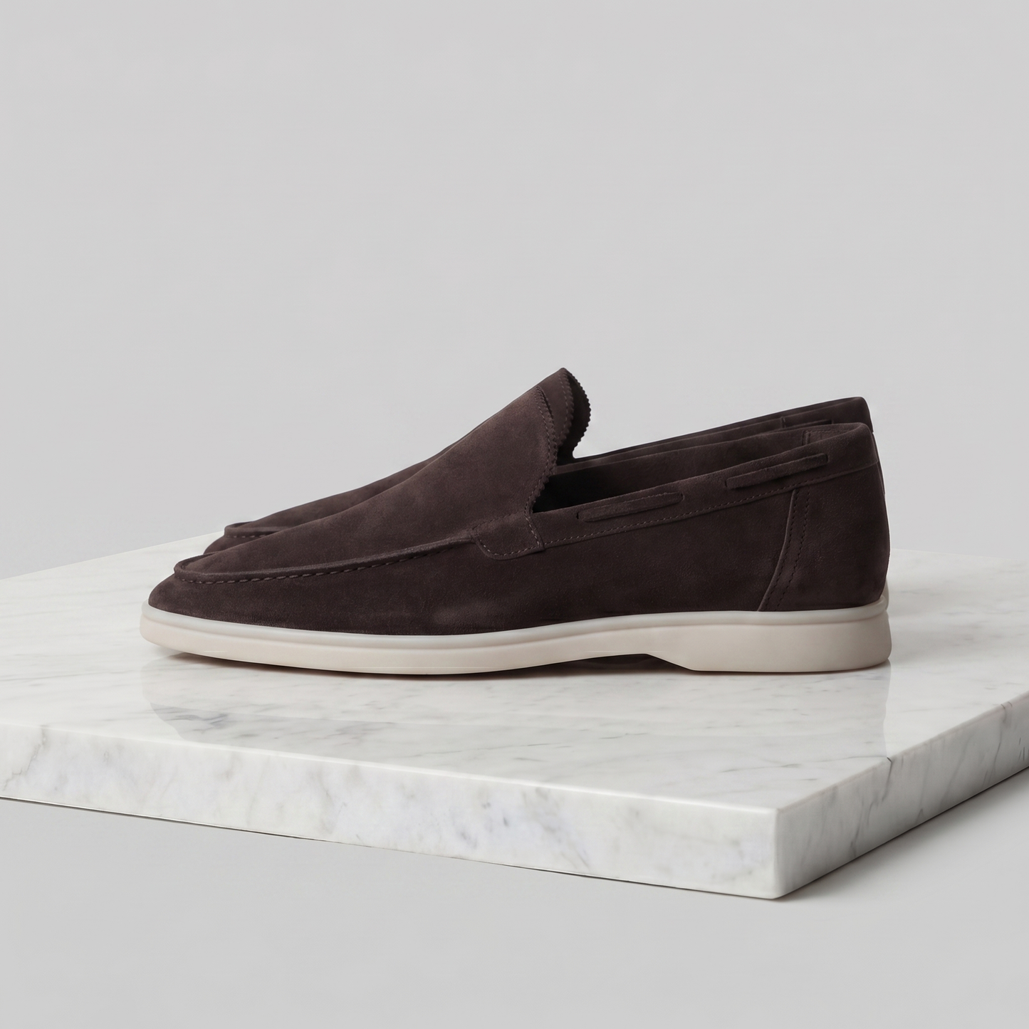 Duncan | Classic Loafers Taupe Suede Slip-On for Men