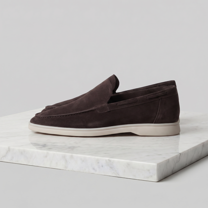 Duncan | Classic Loafers Taupe Suede Slip-On for Men
