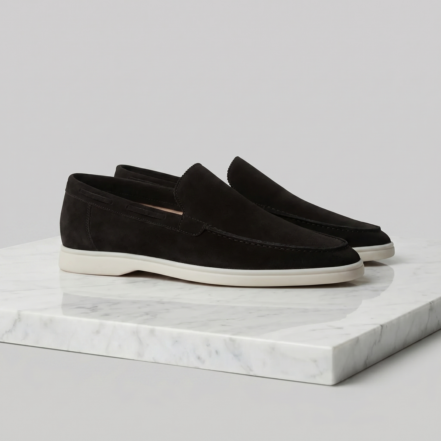 Duncan | Classic Loafers Taupe Suede Slip-On for Men