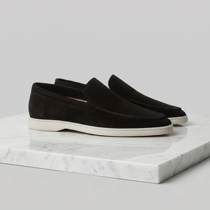 Duncan | Classic Loafers Taupe Suede Slip-On for Men