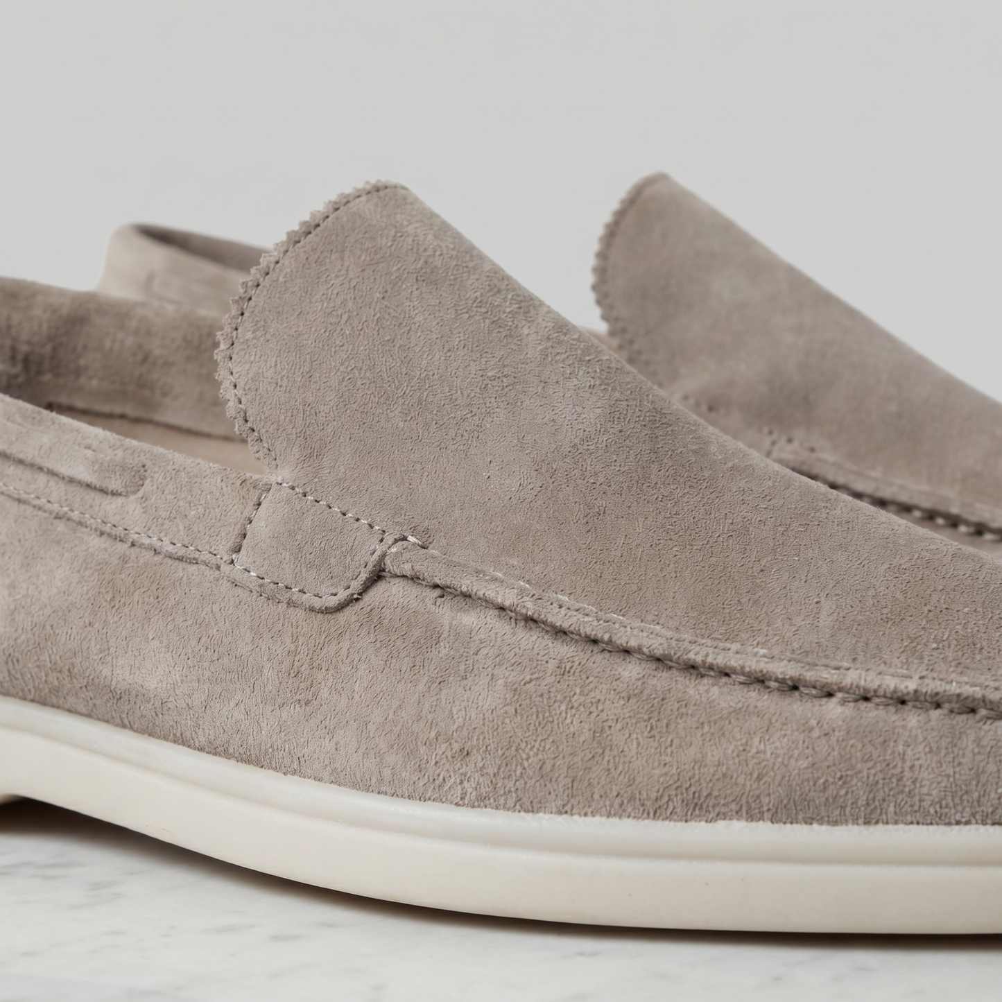 Duncan | Classic Loafers Taupe Suede Slip-On for Men